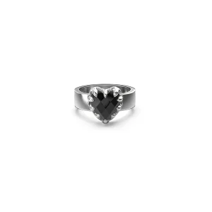 Sterling Silver Stolen Onyx Love Claw Ring
