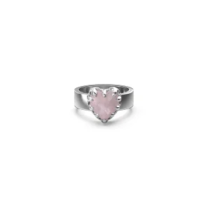 Sterling Silver Stolen Rose Quartz Love Claw Ring
