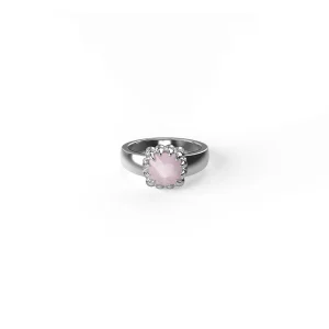 Sterling Silver Stolen Baby Claw Rose Quartz Ring