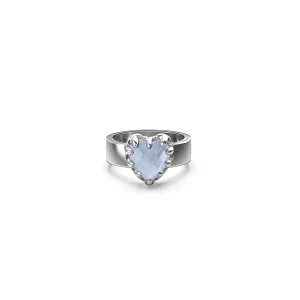 Sterling Silver Stolen Blue Agate Love Claw Ring