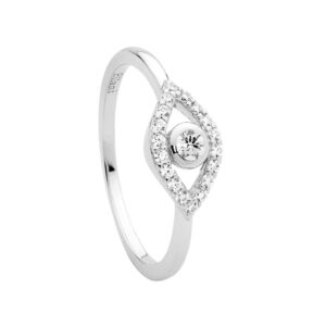 Sterling Silver Cubic Zirconia Eye Ring