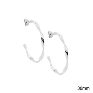 Stainless Steel 30mm Twist Hoops