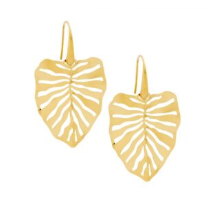 Stainless Steel Monstera Leaf Drop Earrings