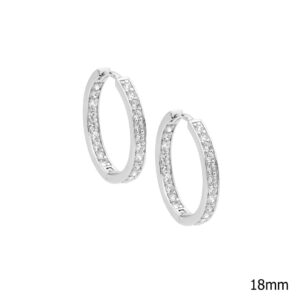 Sterling Silver CZ Inside Out Hoop Earrings