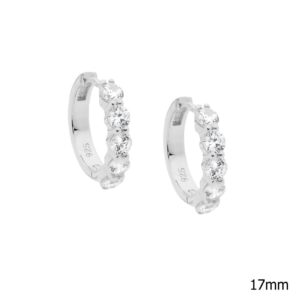 Sterling Silver 5x CZ Huggies