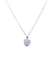 Sterling Silver Stolen Blue Agate Love Claw Necklace