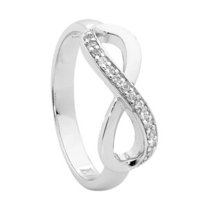 Sterling Silver CZ Infinity Ring