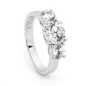 Sterling Silver 3x CZ Claw Set Ring