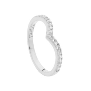 Sterling Silver CZ V Shape Ring