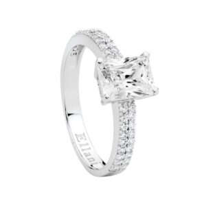 Sterling Silver CZ Radiant Cut Ring