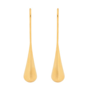 Stainless Steel Gold Plate Teardrop Hook Earrings