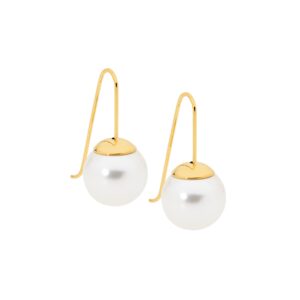 Stainless Steel Gold Plate FWC Pearl Hook Earrings