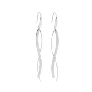 Stainless Steel Ribbon Drop Earrings