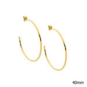 Stainless Steel Gold Plate Hoops with Post