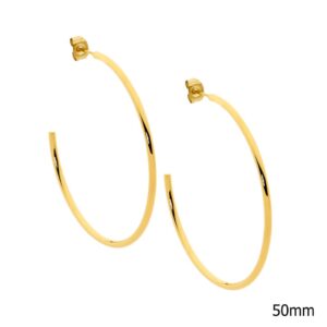 Stainless Steel Gold Plate Hoops with Post
