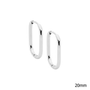 Stainless Steel Silver Oval Huggies