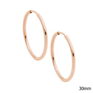 Stainless Steel Rose Gold Plate 30mm Hoop Earrings