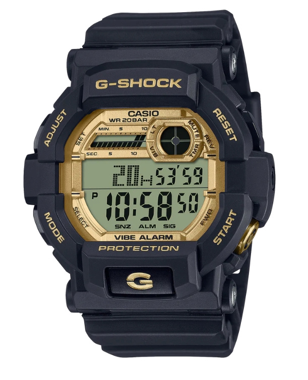G-Shock Digital Black with Gold Trim