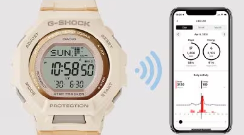 G-Shock Beige/Peach Digital Bluetooth Step Tracker - Image 4