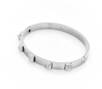 Stainless Steel 'Rock Glam' Hinged Bangle