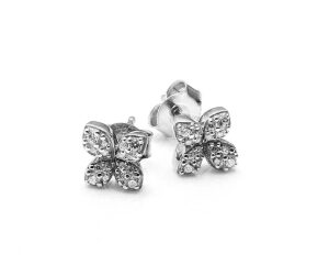 Sterling Silver CZ Floral Studs