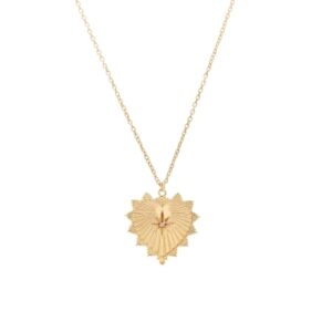 Sterling Silver Gold Plate Heart Rose Quartz Necklace
