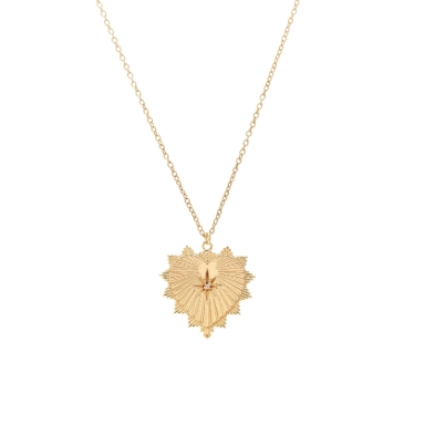 Sterling Silver Gold Plate Heart Rose Quartz Necklace