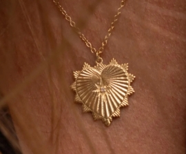 Sterling Silver Gold Plate Heart Rose Quartz Necklace - Image 2