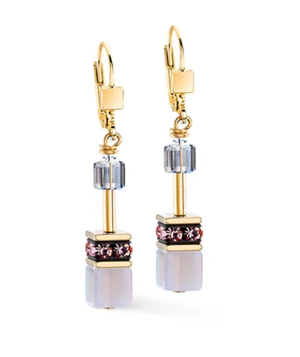 Coeur de Lion Geocube Natural Rose Pastel Earrings