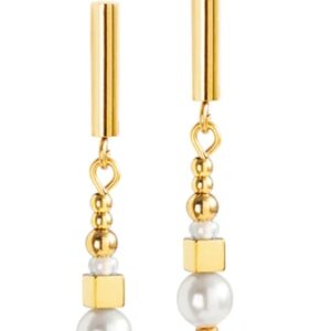 Coeur de Lion Crystal Pearl and Gold Plate Earrings