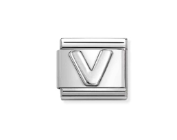 Nomination Charm Silver Stainless Steel Letter V