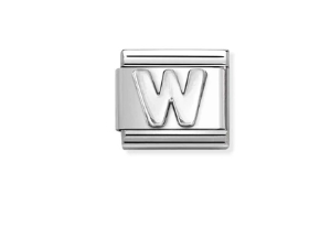 Nomination Charm Silver Stainless Steel Letter W