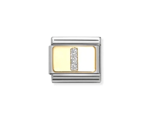 Nomination Charm 18k Gold Glitter Letter I