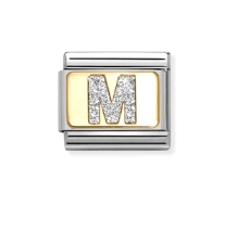 Nomination Charm 18k Gold Glitter Letter M