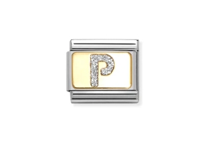 Nomination Charm 18k Gold Glitter Letter P