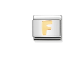 Nomination Charm 18k Gold Letter F