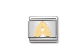 Nomination Charm 18k Gold Letter A