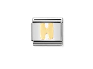 Nomination Charm 18k Gold Letter H