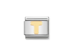Nomination Charm 18k Gold Letter T