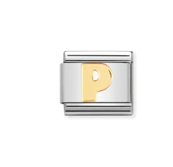 Nomination Charm 18k Gold Letter P
