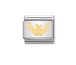 Nomination Charm 18k Gold Letter W
