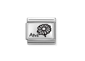Nomination Charm Silver April Birthflower
