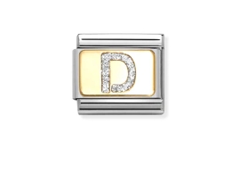 Nomination Charm 18k Gold Glitter Letter D