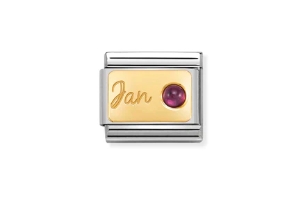 Nomination Charm 18k Gold January Birthstone