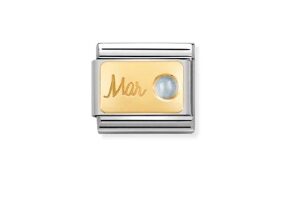 Nomination Charm 18k Gold March Birthstone