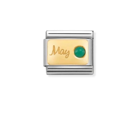 Nomination Charm 18k Gold May Birthstone