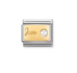 Nomination Charm 18k Gold June Birthstone