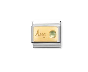 Nomination Charm 18k Gold August Birthstone