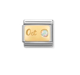 Nomination Charm 18k Gold October Birthstone