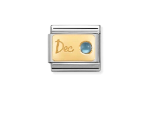 Nomination Charm 18k Gold December Birthstone